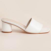White wide-fit heels for women